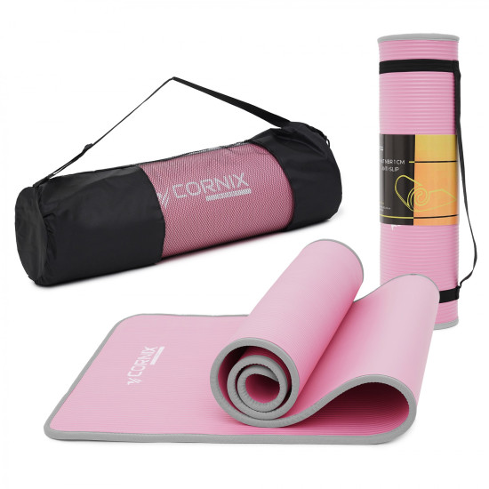 Купити Килимок для фітнесу  Cornix XR-0095 NBR Pink/Grey у Києві - фото №1